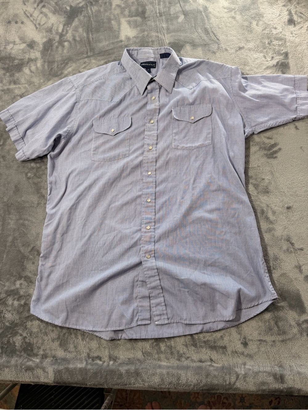 Panhandle Slim Light Blue Short-Sleeve Snap-Down Western Shirt